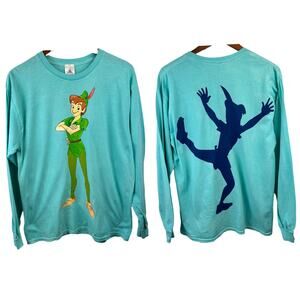 NWOT Adult Large Disney Parks Peter Pan Shadow Double Graphic Long Sleeve Shirt